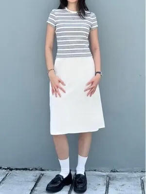 Uniqlo Linen Blend Midi Skirt | Short NWT Off White XXL thumbnail 2