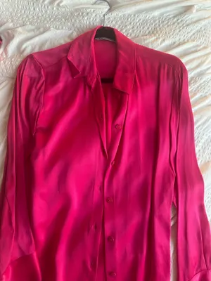 ZARA Pink Button Down Satin Blouse thumbnail 2