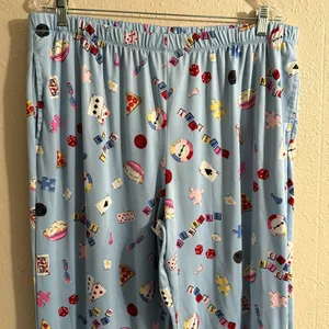 Womens Light Blue Game Night Joggers With Pockets thumbnail 2