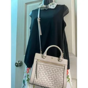kate spade medium handbag w strap white leather cr thumbnail 7