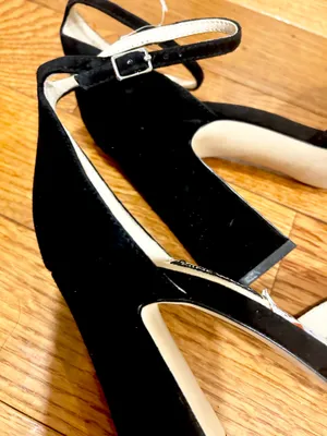 Nine West NWT Gavyn classic suede block heel, open toe statement sandal. 7.5 thumbnail 18