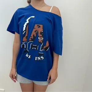 UCLA & Dodgers Blue off the shoulder T-Shirt thumbnail 2