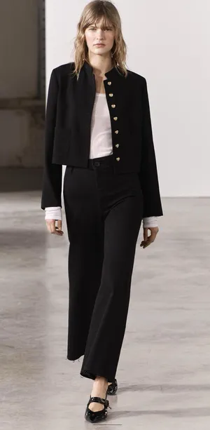 ZARA High Waist Marine Jeans thumbnail 1