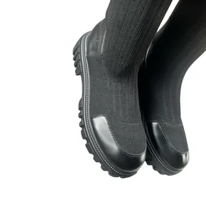 Cuccoo EU 40 Black Knee High Sock Boots Chunky Platform Lug Sole Y2K thumbnail 5
