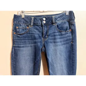 American Eagle Artist Flare Jeans Womens 6 Short Blue Excellent Super Stretch thumbnail 6