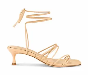 LPA Lucia Heel in Nude, Ankle-Tie Strappy Kitten Heel Sandal in Nude, size 6.5 thumbnail 1