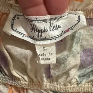 1471 | NWT Hippie Rose Floral Smocked Boho‎ Mini Dress Bone Large thumbnail 7