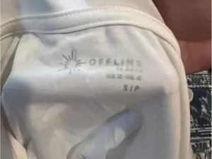 Aerie Cropped White Long-Sleeve Polo Top thumbnail 7