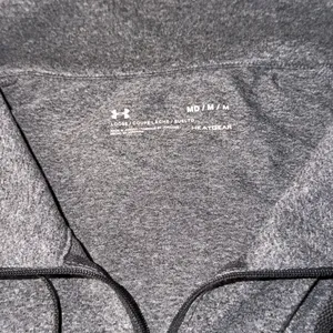 Under Armour Womens Gray HeatGear Full Zip Funnel Neck Hoodie Size Medium Loose thumbnail 3