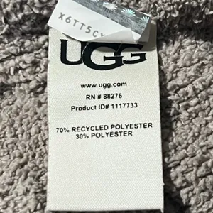 UGG Fleece Jogger Pants Women‎ Medium Beige Textured Knit Lounge Pockets thumbnail 3