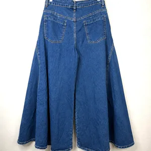 Boutique NWOT Ultra High Rise Extreme Wide Leg Flowy Boho Chic Jeans Medium thumbnail 7