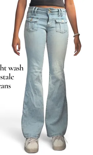 Low rise light wash Aeropostale flare jeans thumbnail 1