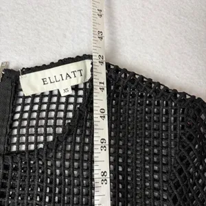 ELLIATT Velosity Midi Cocktail Dress Women's XS Black Neutral Lace Mesh Evening thumbnail 6