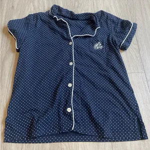 Ralph Lauren Navy and White Polka Dot Shirt thumbnail 1