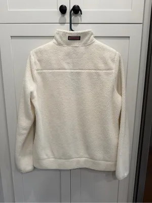 Vineyard Vines White Sherpa Half-Zip Pullover thumbnail 4