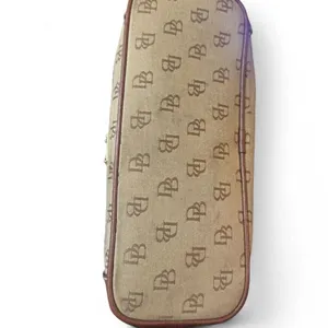 Dooney & Bourke DB Monogram Canvas Crossbody Shoulder Bag Brown Leather Trim thumbnail 5