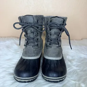 Sorel Slimpack II Lace Waterproof Winter Boots in Quarry Grey and Black Size 6 thumbnail 3