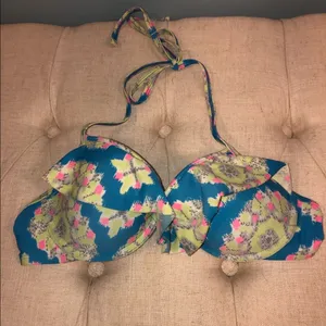 Aerie blue floral swimsuit bikini set! thumbnail 6