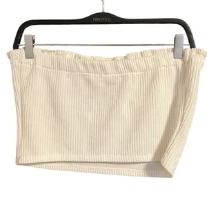 Kirious Los Angeles XL white Ribbed Knit Strapless Bustier Crop Top thumbnail 3