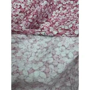 & Other Stories Puff Sleeve Linen Blend Mini Dress Pink Ditsy Floral Women’s 2 thumbnail 3