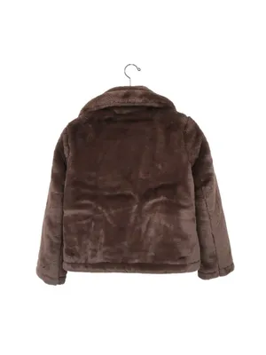 NWT Liz Claiborne Super Soft Womens Faux Fur Midweight Peacoat Brown Coat XS thumbnail 3