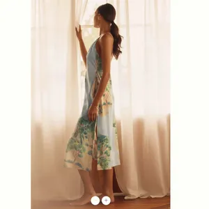 By Anthropologie Sleeveless Silky Slip Midi Dress thumbnail 4