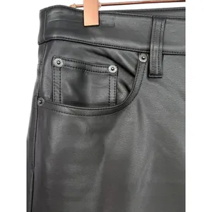 J.Crew Womens Faux Leather Nipped Straight Leg Pants Black Size 26 Minimalist thumbnail 8