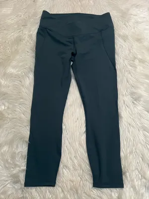 Fabletics Womens Size Large Oasis PureLuxe Crossover 7/8 Legging Green High Rise thumbnail 3