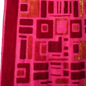 Whimsigoth Red Velvet‎ Burnout Scarf Fringe Gothic Art Deco Long Wrap 9.5Wx76H thumbnail 5
