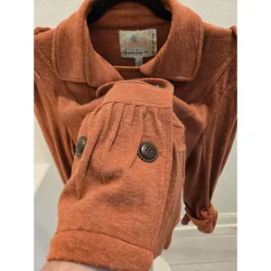American Rag Women's L Double-Breasted Peplum Sweater Jacket Rust Orange thumbnail 6