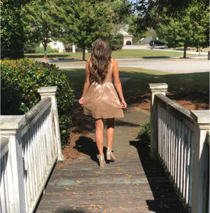 Windsor Rose Gold Formal Mini Dress thumbnail 4
