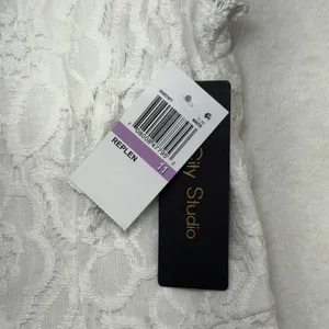 City Studio White Lace Fit Flare Dress Sleeveless‎ Scalloped Neckline Size 11 thumbnail 8