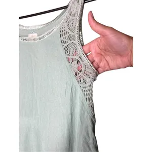 O’Neill Sage Green Crochet Tunic Top Size L thumbnail 4