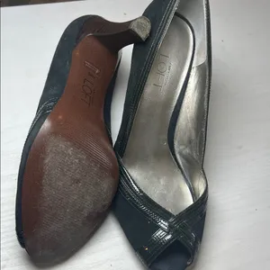 LOFT Black Peep-Toe Heels B24 thumbnail 3
