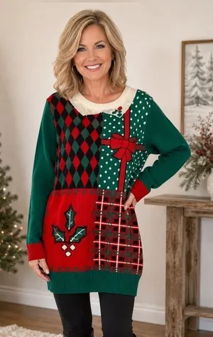 Christmas Ugly pullover sweater Size L Size L thumbnail 1