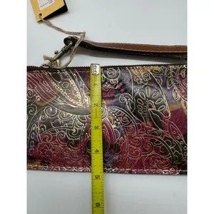 NWT Patricia Nash Metallic Tooled Lace Leather Clutch Wristlet Dark Paisley Zip thumbnail 10