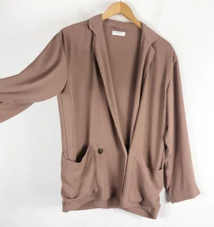 Aritzia Babaton Maeve Blazer Cardigan Small Brown Draped Oversized Button thumbnail 9
