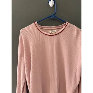 Universal Threads Women Pink Waffle Knit Bell Sleeve Thermal Top M 100 Cotton thumbnail 2