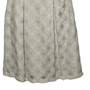 Daniel Cremieux Floral Lace Sleeveless Pleated Cocktail‎ Dress 2 Women Cream NWT thumbnail 3
