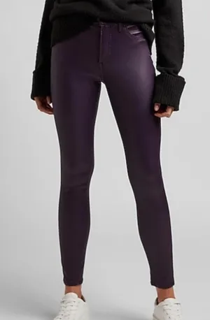 Express Skinny Mid Rise Coated Jean thumbnail 1