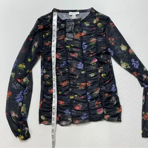 TopShop Floral long sleeve‎ mesh women’s size small, NWT thumbnail 6