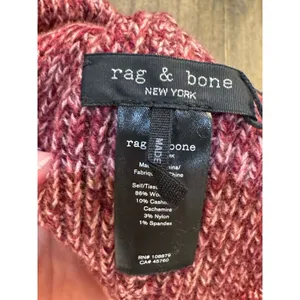 Rag & Bone Women's Wool Blend Heritage Beanie Winter Hat Burgundy $165 thumbnail 5