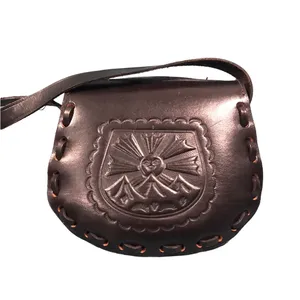 vintage leather black crossbody bag / Adjustable Strap thumbnail 7
