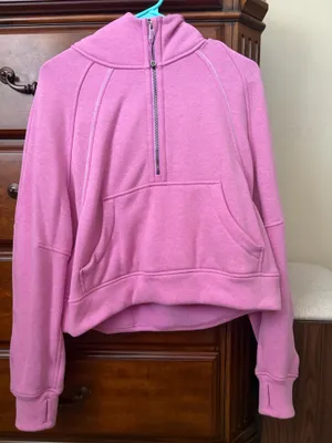 Lululemon Limited Edition scuba pink soft half zip  thumbnail 1