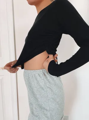 Garage Black Long Sleeve Crop Top thumbnail 5