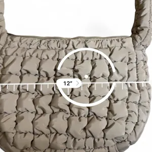 NWOT Wild Fable Taupe Puffer Quilted Crossbody Softside Woven Hand Bag Purse thumbnail 6