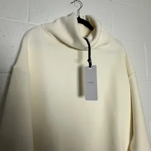 Varley Milton Sweat Oversized Ribbed Turtleneck Side Zip Pullover Egret Cream S thumbnail 1
