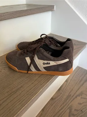 Gola Anthropologie Harrier Mirror Suede Sneakers in Mocha / Gold / Gum NWOB thumbnail 4
