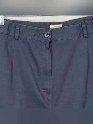 L.L. Bean Women’s Original Fit Pleaded Navy Cropped Trousers Size 18 Petite thumbnail 7