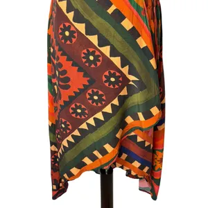 FARM‎ Rio Hanky Wrap Midi Dress Women Small Orange Red Boho Tropical Anthro thumbnail 8